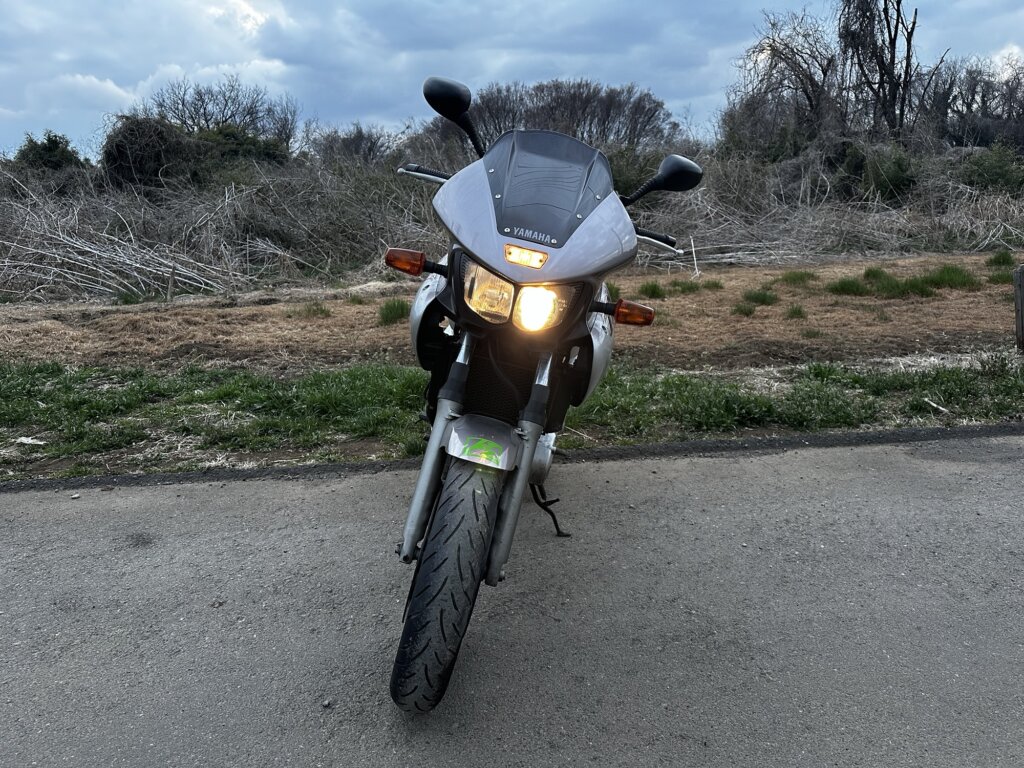 TDM850 フロントマスク カウル・スクリーン・フォーク状態